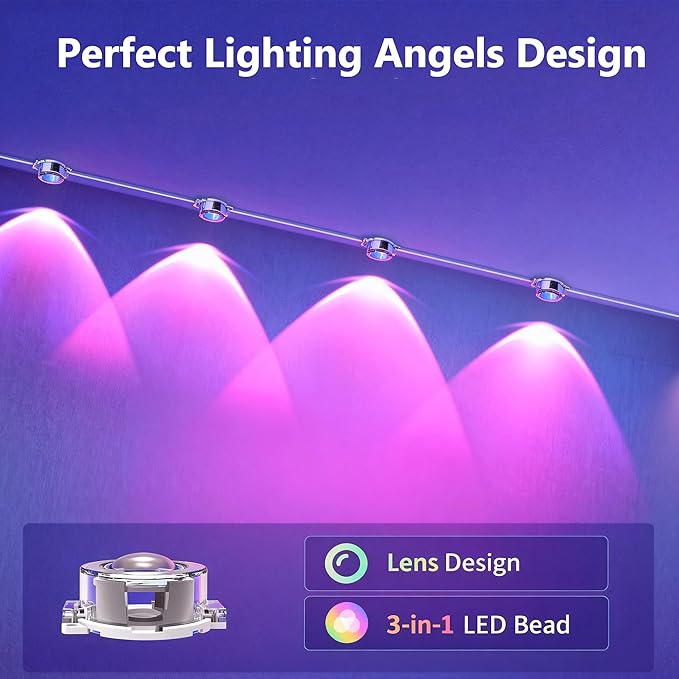 RGB Permanent Outdoor Lights, 18FT Smart LED Eaves Lights with APP & Remote Control, IP67 Waterproof Outdoor String Lights for Christmas, Halloween,Party, Garden, Patio, House Decor