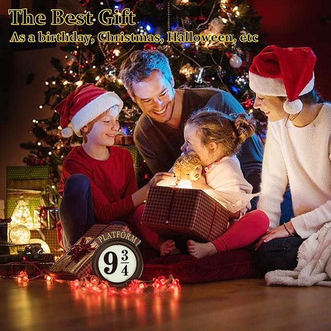 Vintage Hanging 9 3/4 Night Light, Platform 9 3/4 Sign Wall Light, Home Decor 9 ¾ Sign Lights Led Lamp Decoration, Halloween Christmas Gift for Movie Lovers and Fans