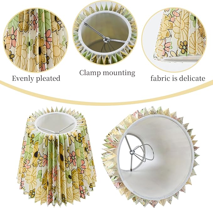 Small pleated lampshade chandelier shades set of 6. Lampshade for Wall Lamp.chandelier shades.small table lamps.For Cutting Edge bulbs.light bulb shade.chandelier light covers.4" X 5" X 6"