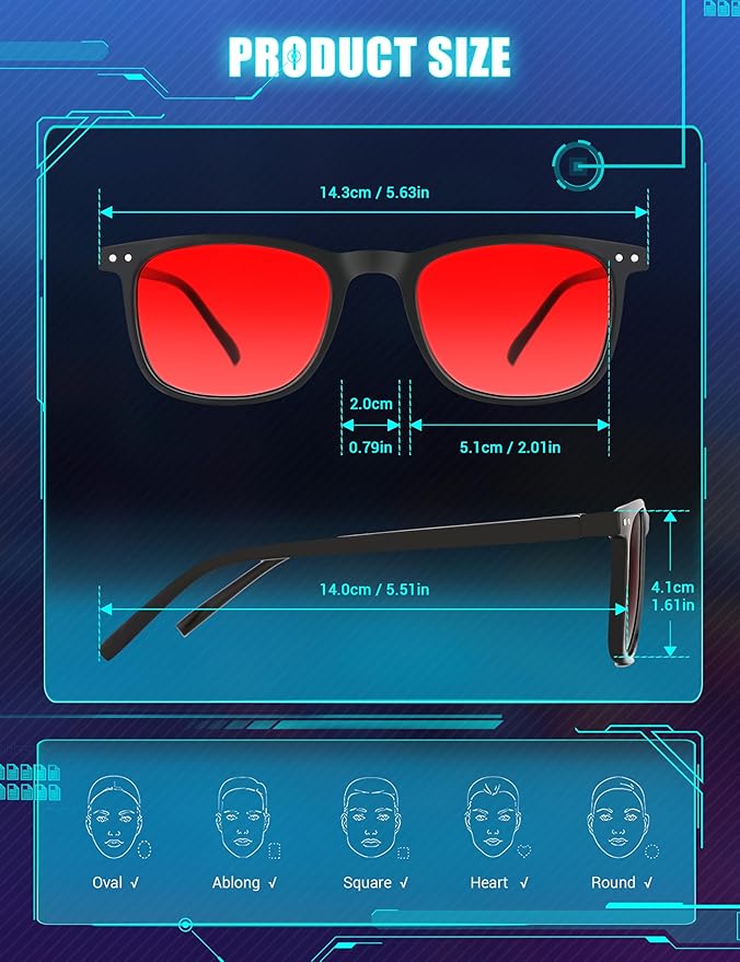 TIJN Sleep Glasses Blue Green Light Blocking Dual AR Coatings Amber Lens for Computer Gaming Screen Fatigue & UV Protection