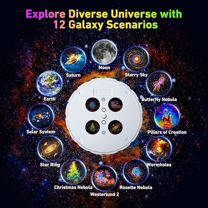 Astronaut Galaxy Projector, Star Projector with 12 Space Films, Galaxy Projector for Bedroom with Timer, Planetarium Projector Night Light Ceiling Nebula for Kids Adults Gift Living Game Room Decor