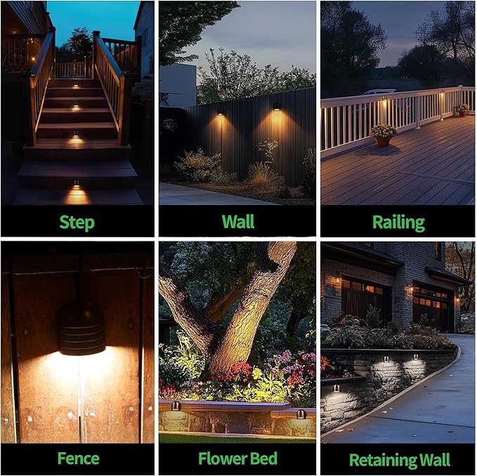 Low Voltage Deck Lights - Oil-Rubbed Bronze 12V Landscape Step Lights Outdoor, 5 Color Temperature Dimmable, IP65 Waterproof Aluminum Lighting for Stair Yard Patio Fence 6 Pack