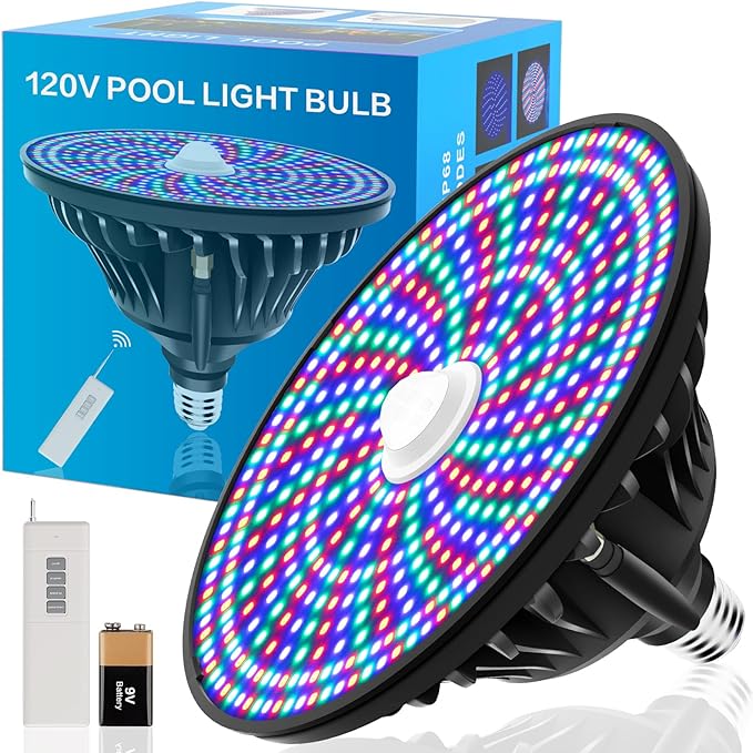 CEDIO 120V 90W Pool Lights for Inground Pool, Led Pool Light Bulb for Inground Pool, Color Changing Underwater Pool Light with Remote Control, E26/E27 Replacement