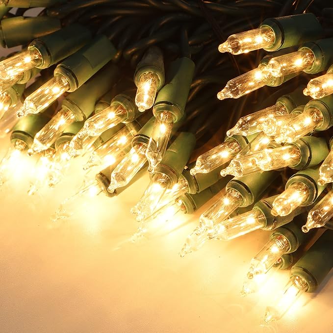 Christmas Lights, 150 Count 33 FT Christmas Mini String Lights, Green Wire Fairy Lights, 120V UL Certified Connectable Xmas Tree Light for Patio, Holiday, Party, Outdoor Indoor Decoration, Warm White