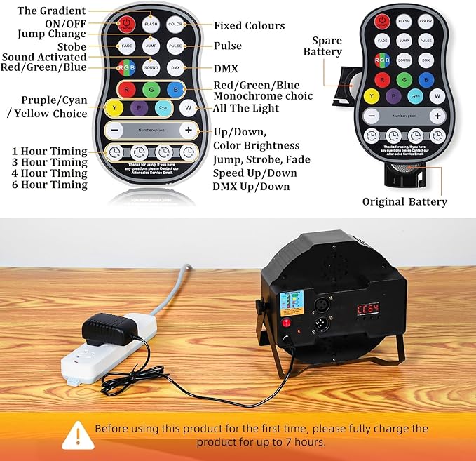Rechargeable Stage Par Lights U`King RGB 36 LED Uplights Battery Powered with RGB 36W DJ Uplights Sound Activated Control for Wedding DJ Disco Events Halloween Church Live Party - 20 Pack