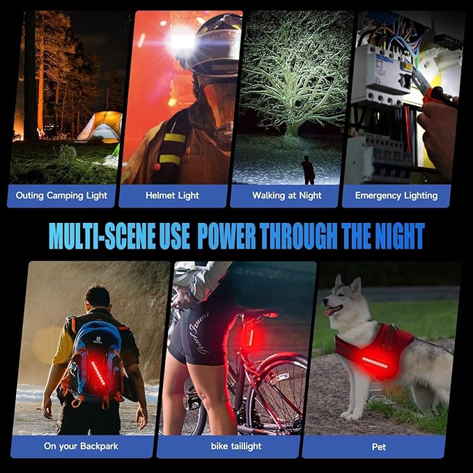 2026 Lumen Bike Lights,Super Bright 6 LED Rechargeable Bicycle Light,10 Mode Headlight Taillight,360°Rotatable Brackt,Aluminum Waterproof Light,Runtime 48+ hrs,Shockproof for Road,Mountain