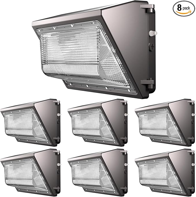 6Pack 200W LED Wall Pack Lights, 100-277v Dusk to Dawn with Photocell, 30000Lm 5000K Daylight IP65 Waterproof Outdoor Security Lighting, Energy Saving, ETL | 5-Year Warranty(Height:20~30ft)