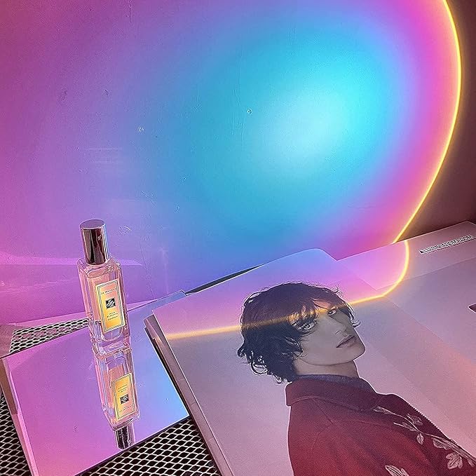 Sunset Lamp Projection, Sunset Night Light Rainbow Projector 180° 16 Color Changing 4 Modes, Vlog, Photography, Decorative, Party Decor, Gift for Women(16 Color) (Rainbow Colors)