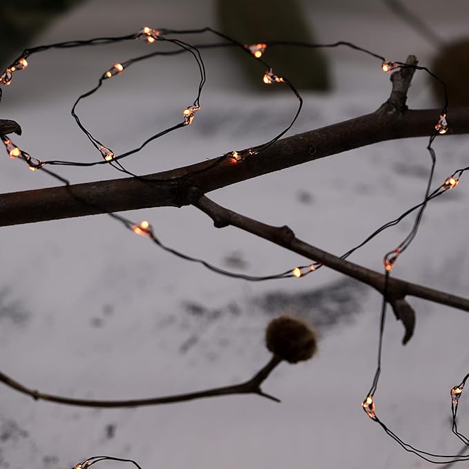 Nature Rattan Pumpkin String Lights Fall Garland with Lights Battery Operated with Remote - Perfect Thanksgiving Halloween Fall Decorations (Orange Fairy)