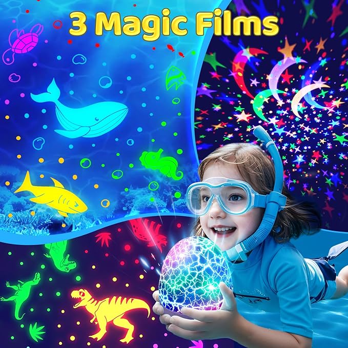 Easter Eggs Easter Gifts for Toddlers Kids Baby Night Light Projector 15 Soothing Sounds Sensory Toys for Kids with Autism Toys for Boys 3-10 | 3 Films 31Colors Remote Egg Light, Baby Gifts Baby Toys