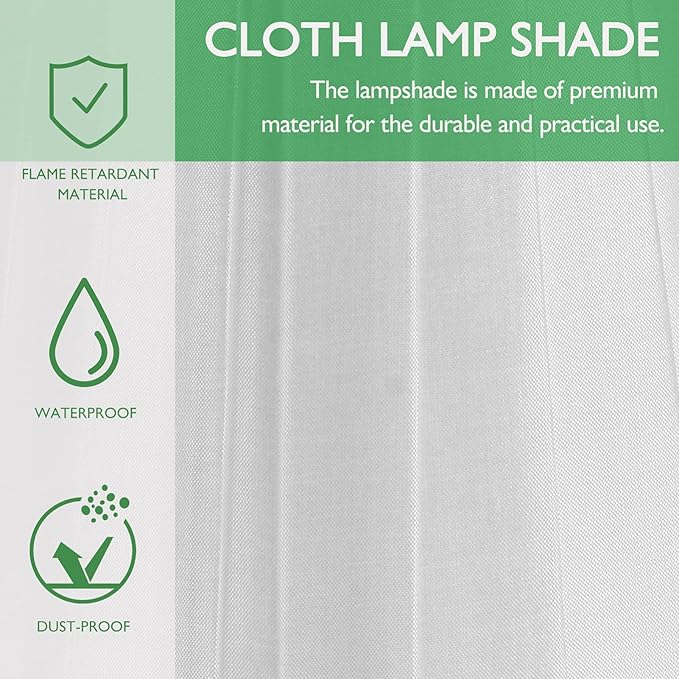 Vintage Decor Modern Lampshade Cloth Lamp Shade, Pleated Lamp Cover Clip on Lampshade Table Lamp Chandelier Shades for Home (Beige) Ceiling Light Shade Lamp Shades