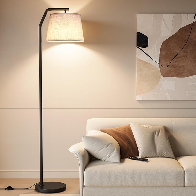 SUNMORY Floor Lamps for Living Room, Tall Standing Lamp with Romote Control & Stepless Dimmable Bulb, Modern Floor Lamp with Adjustable Lampshade, Arc Lamp for Bedroom Office