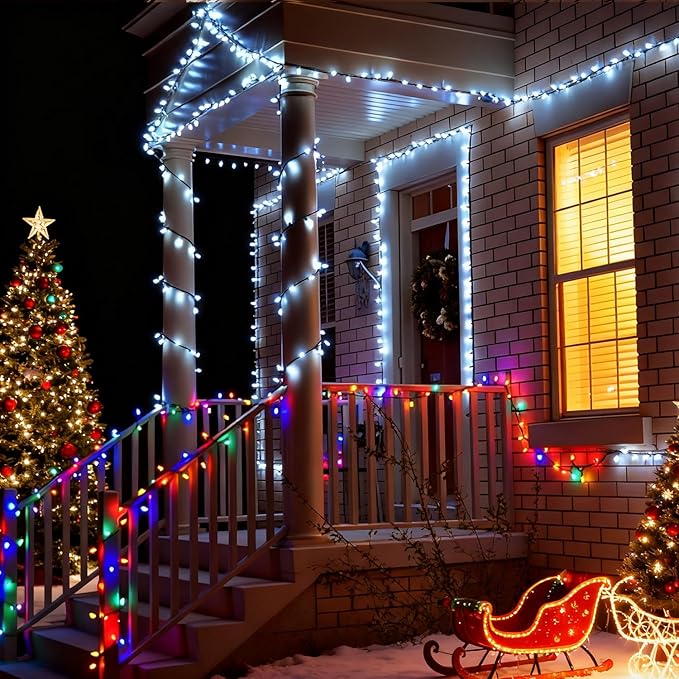 Smart Color Changing Christmas Lights, 66FT 200LEDs RGB-IC String Lights, 80+ Modes, Timer, Remote & App Control, Christmas Decorations for Xmas TreeIndoor Outdoor Holiday