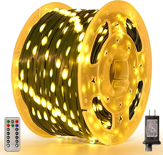 Christmas Lights 800 LED 264 FT, IP67 Waterproof Christmastree Lights with 8 Modes, Remote Control 3 Timers & Memory Function Xmas Decorations for House and Holiday (Warm White)
