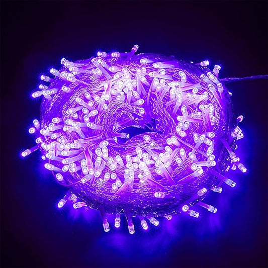 Super Bright 100 LED Purple String Lights Halloween Indoor Decorations, Plug in & Connectabble 33ft with Memory Function & 8 Modes for Indoor Outdoor Christmas, Patio Home Tree Hanging Decor
