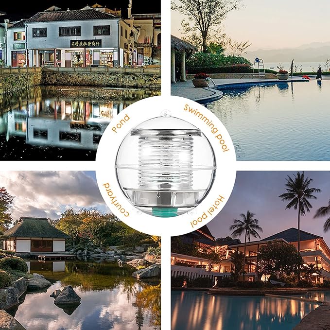 Solar Floating Pool Lights, RGB Color Changing Solar Pool Lights That Float Pool LED Lights Ball Light for Lakes Fish Tanks Fountains