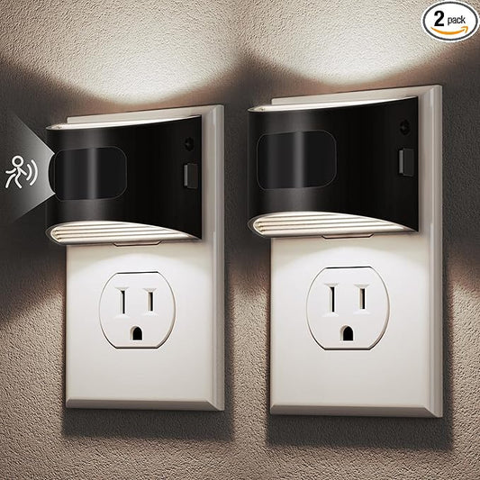 DORESshop LED Night Light[2 Pack], Night Lights Plug into Wall, 3 Mode Plug in Night Light with Motion Sensor, Dusk to Dawn Sensor, 5000K Daylight White, Nightlights for Adults, Bedroom, Hallway