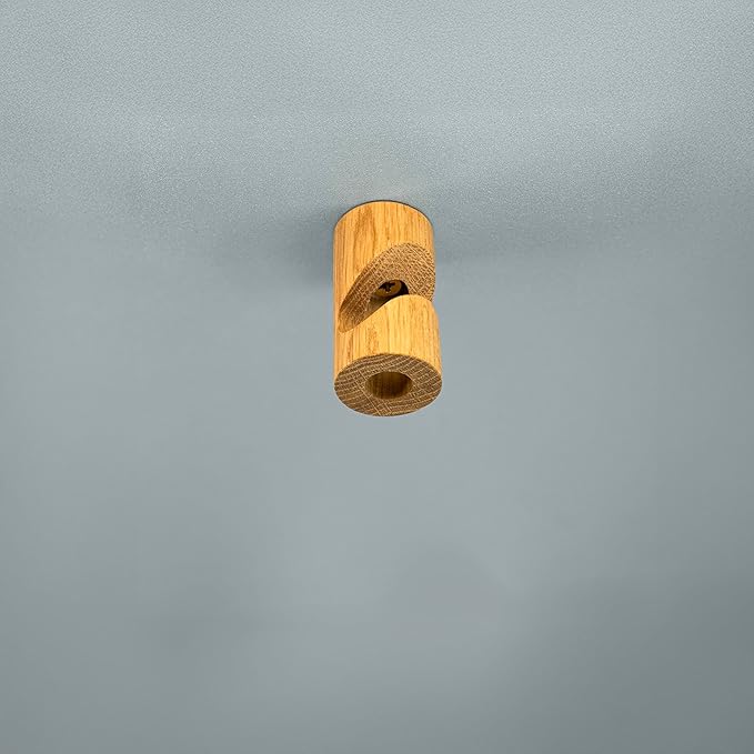 Oak Ceiling Hook 2in, Scandinavian Modern Style, Screw Mount for Plants, Pendant Lights, Garlands, Cord Management