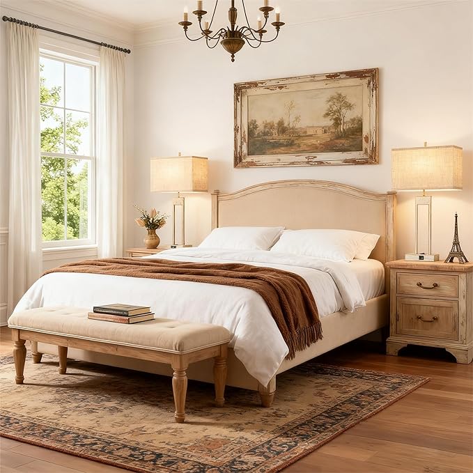 GyroVu 25.5" Nightstand Table Lamps for Bedrooms Set of 2, Bedside Lamp with USB C+A, 3 Colors Changeable Living Room Lamp, Modern Night Stand Lamps for Bed Side Guest Room Reading, Antique White