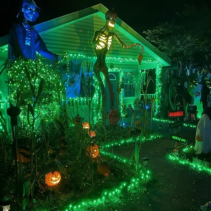 LAMPHOME St. Patrick's Day Mini String Lights, Super-Bright Extendable Green Christmas Lights Decoration 100Lights 19.6ft UL Certified Mini Bulb String Lights Set for Outdoor Christmas Tree Decor