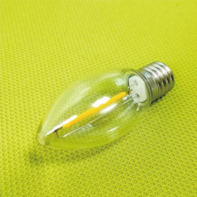 Meconard C9 Led Replacement Christmas Light Bulbs, 100 Pack C9 Shatterproof Plastic Led Bulbs for Christmas Outdoor String Lights, E17 Intermediate Base, Commercial Grade Holiday Bulbs, Warm White.