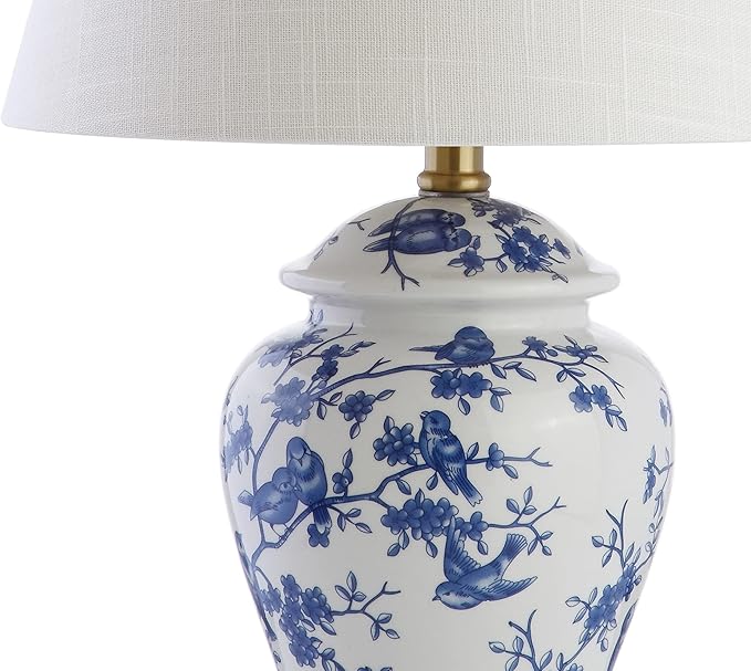 JONATHAN Y JYL3005A Penelope 22" Chinoiserie LED Table Classic Cottage Bedside Desk Nightstand Lamp for Bedroom Living Room Office College Bookcase LED Bulb Included, Blue/White