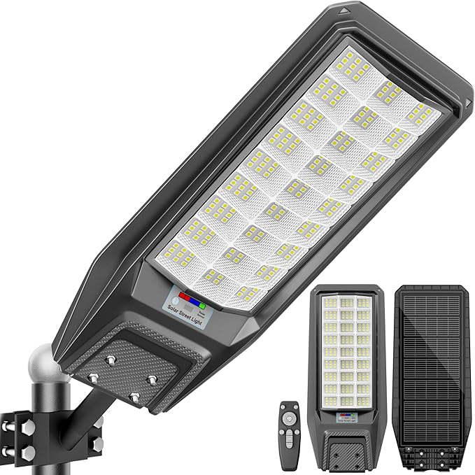loyoele Solar Street Light Outdoor Waterproof Dusk to Dawn, 9000W Solar Parking Lot Lights Commercial Large Outdoor Flood Light Heavy Duty Solar Power with Motion Sensor for Yard Garden