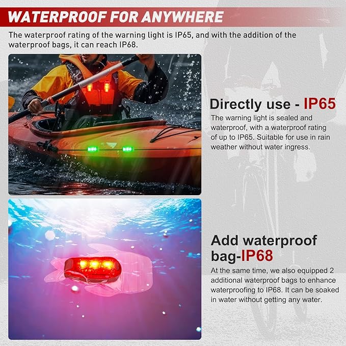 Nilight LED Safety Light 4PCS Red Green Marine Navigation Bike Tail Lights Three Modes Waterproof Reflective Gear Clip On Flash Strobe Indicator Lamp for Night Boating Fishing Cycling Jogging