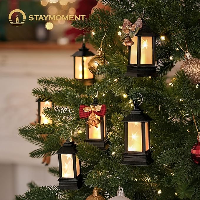 Black Lanterns Decorative Indoor: 24 Pcs Starlight Mini LED Lantern for Centerpiece Table Decorations Halloween Christmas Wedding Party Camping Decor