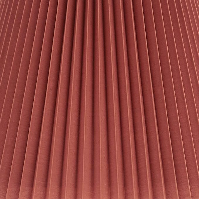 9" Top x 14 1/2" Bottom x 10" High x 10" Slant Lamp Shade Replacement Large Rust Brown Empire Round Modern Fabric Wide Pleated Spider Harp Finial - Springcrest