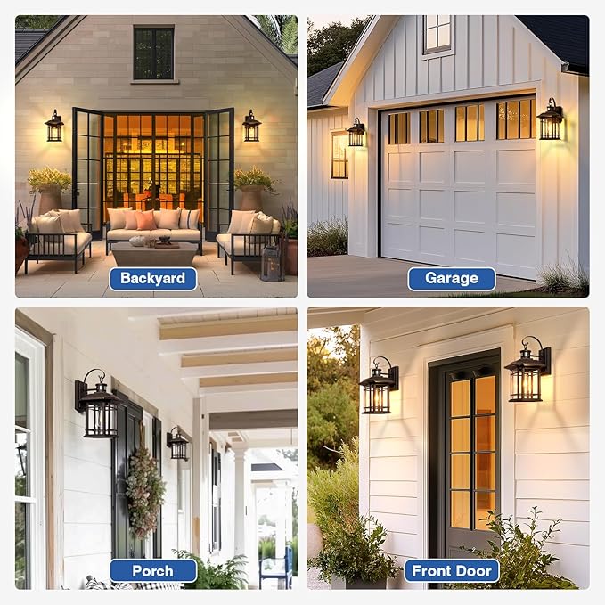 VIANIS Large Oil Rubbed Bronze Motion Sensor Outdoor Light, Distance and Time Adjustable Dusk to Dawn Outdoor Lighting, Waterproof Anti-Rust Exterior Lighting Fixtures for House, Doorway, Garage