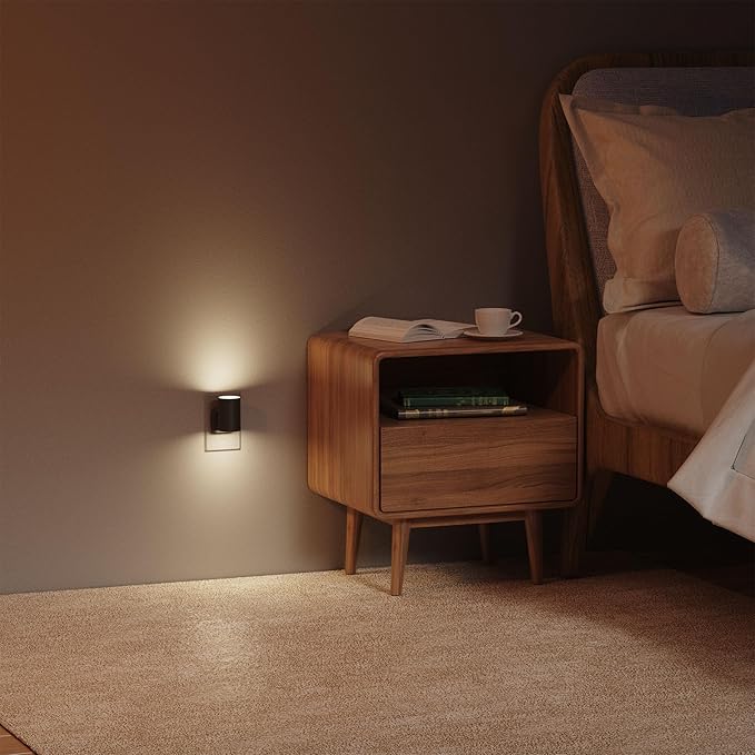 Led Night Light Plug in,Night Lights Plug into Wall Dusk to Dawn Sensor,20lm/40lm Adjustable Brightness,2700k Soft White,Dimmable Night Light for Hallway Bedroom Bathroom 4 Pack ETL-Certified