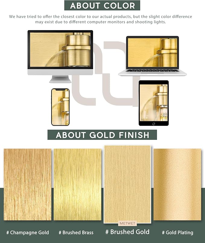 Bathroom Light Fixtures, 4 Light Brushed Gold Vanity Lights with Flared White Fabric Shade, 28 Inch Wall Sconce, Modern Sconces Wall Lighting for Hallway Bedroom, VL837-BG-4