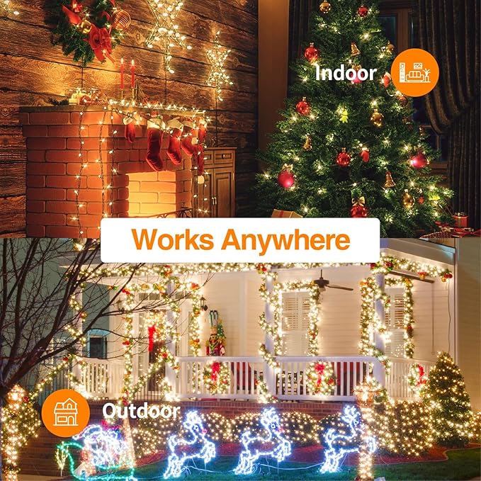 C7 LED Replacement Christmas Light Bulbs, 10 Pack Clear Shatterproof Halloween Bulbs for Outdoor String Lights, Xmas Tree Patio Porch Holiday Party Decor, E12 Candelabra Base, Warm White