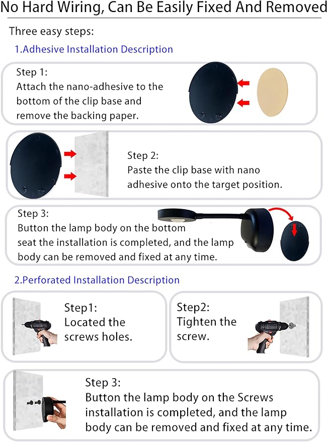 2200mAh Motion Sensor Picture Light, Spotlight Painting, LED Wall Sconce, Night Light Lamp, Rechargeable Battery Operated 3 Color & Dimmable Magnetic 360° Rotation with Remote (Black, 2 Pcs)