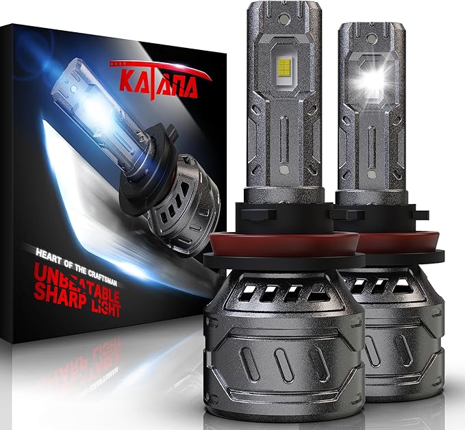 KATANA H11 Bulb,H9 H8 Light Bulb 400% Brightness 6500K White Extremely Super Bright Plug and Play Mini Size of Fog Bulb 2
