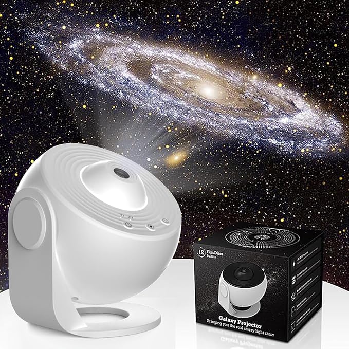 Planetarium Projector for Bedroom, Star Galaxy Light Projector with Nebula Milky Way, LED Night Light for Ceiling with Timer, Mood Lighting for Adults Kids Teens, Home Theater (White)