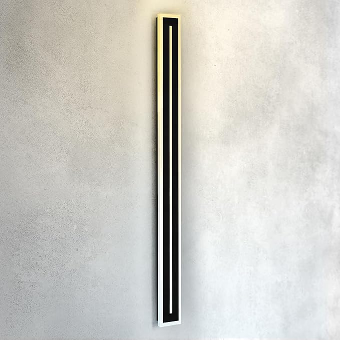 ASD LED 72" Long Wall Mount Light Fixture, Outdoor & Indoor Linear Sconce | 3CCT, Dimmable, Waterproof, Anti-Rust, ETL Listed | 40W 2330LM 3000-5000K 100-277V | Exterior Porch Lighting | Black