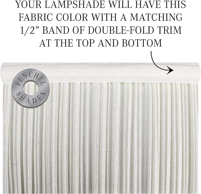 FenchelShades.com Set of 2 Lampshades 6.5" Top Diameter x 15" Bottom Diameter x 11" Slant Height with Washer (Spider) Attachment for Lamps with a Harp (Pleated Mushroom Cream)
