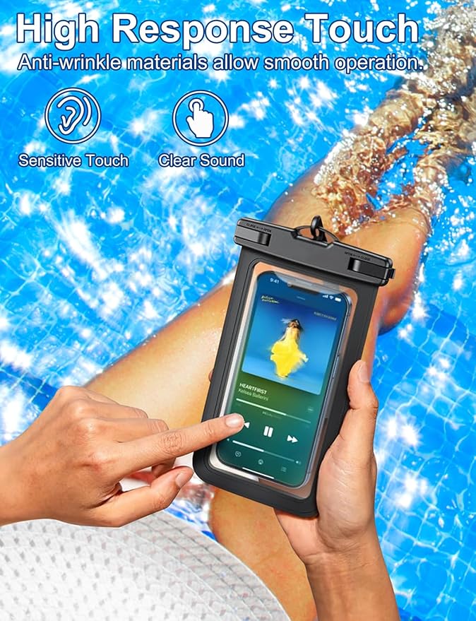Famoby Up to 8.3" 5 Pack Multicolor Universal Waterproof Phone Pouch, Phone Waterproof Case Dry Bag,Protection Level: IP68,Outdoor Sports for Apple iPhone,Samsung,and More,White,Blue,Red,Purple,Yellow