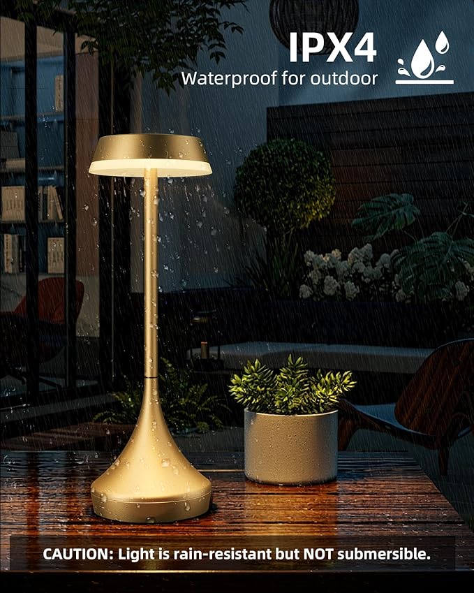 Cordless Lamp, 6000mAh, Outdoor Waterproof, Touch Control, Dimmable, 3 Color Temperature, RGB, LED Memory Function, Portable Battery Operated, Rechargeable Table Lamp Patio Dinning Restaurant Kitchen