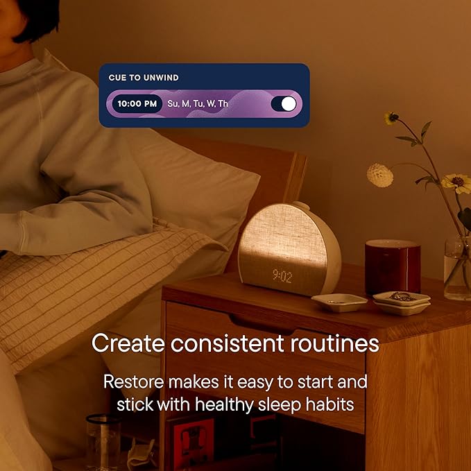 Hatch Restore 3 Sunrise Alarm Clock, Sound Machine, Smart Light (Greige) - White Noise, Screen-Free Sleep Routine