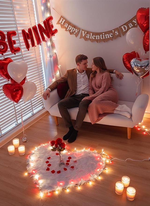 Red Clear Christmas Lights,13FT 50 Count Incandescent Mini Light,White Wire Christmas String Lights Plug in Waterproof for Tree Xmas Wedding Indoor Outdoor Valentine's Day Decor (Red Clear, 50 Count)