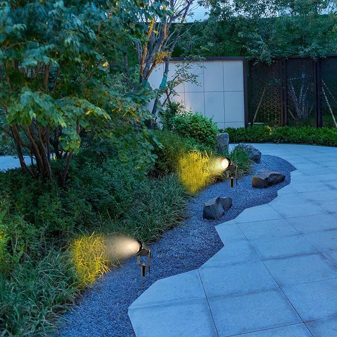 VEVOR Landscape Lighting, 6W Low Voltage LED Landscape Lights, IP66 Waterproof Landscape Spotlights Yard Lawn Garden Pathway Outdoor Lights 12V 24V 450LM Warm White 3000K (12 Pack with Connectors)