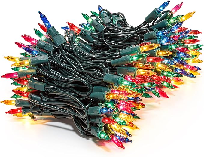 Hopolon 2 Pack 13ft 50 Clear Mini Xmas String Lights Green Wire Cord for Indoor/Outdoor Use, 120V End-to-End Connectable Decoration for Christmas,Tree,Wedding, Bedroom, Porch Decor(Multicolor)