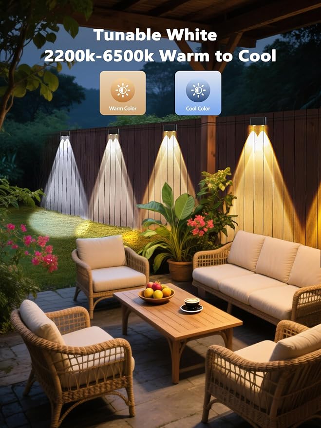 Brizled Smart Fence Lights, RGBCW Outdoor Deck Lights APP & Voice Controlled, Color-Changing Fence Lighting Music Sync Smart Outdoor Light IP65 Waterproof for Christmas Halloween Easter Lighting Decor