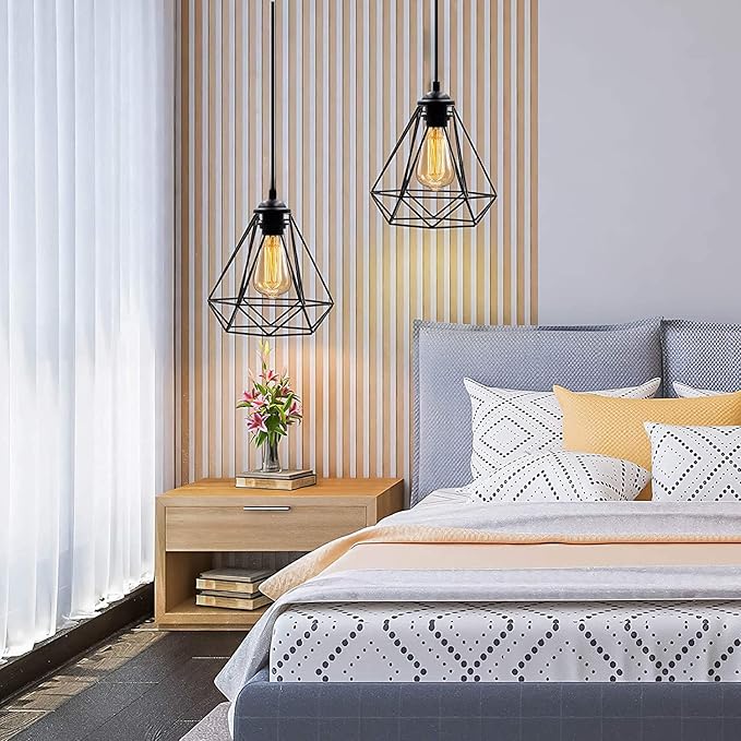 Pendant Light Kit 2pcs Mini Pendant Light Cord Cable Socket E27 Lamp Holder with 3.94ft Adjustable Industrial Vintage Hanging Ceiling Lantern Light Fixture for Bedroom Chandelier