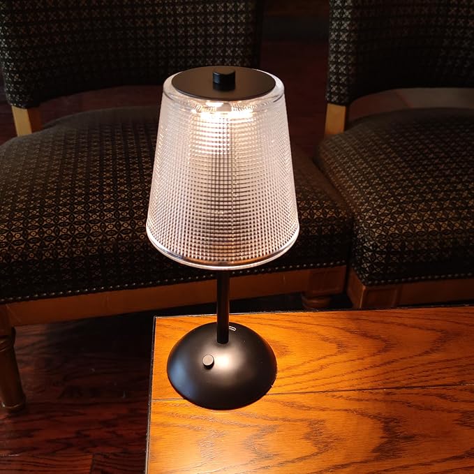 Cordless Table Lamp, 4000mAh Rechargeable Battery Operated Lamp, 3 Color Modes & Stepless Dimmable LED Touch Lamp, Portable Retro Metal Beside Lamps for Home Desk Bedroom Restaurant(Black)