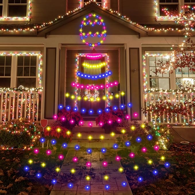 Baquler 15ft Easter Decor Egg Lights 350 LED 8 Modes Plug in Curtain Window Lights Egg Sign for Outdoor Home Bedroom Wedding Indoor Party Easter Decor