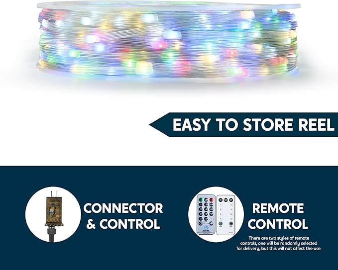 Joiedomi 1200 LED Christmas Lights Outdoor,394 FT Multicolor Christmas Tree Lights with 8 Modes Timer, PVC Clear Wire String Lights with Reel for Indoor Outdoor Holiday Xmas Eve Night Decoration